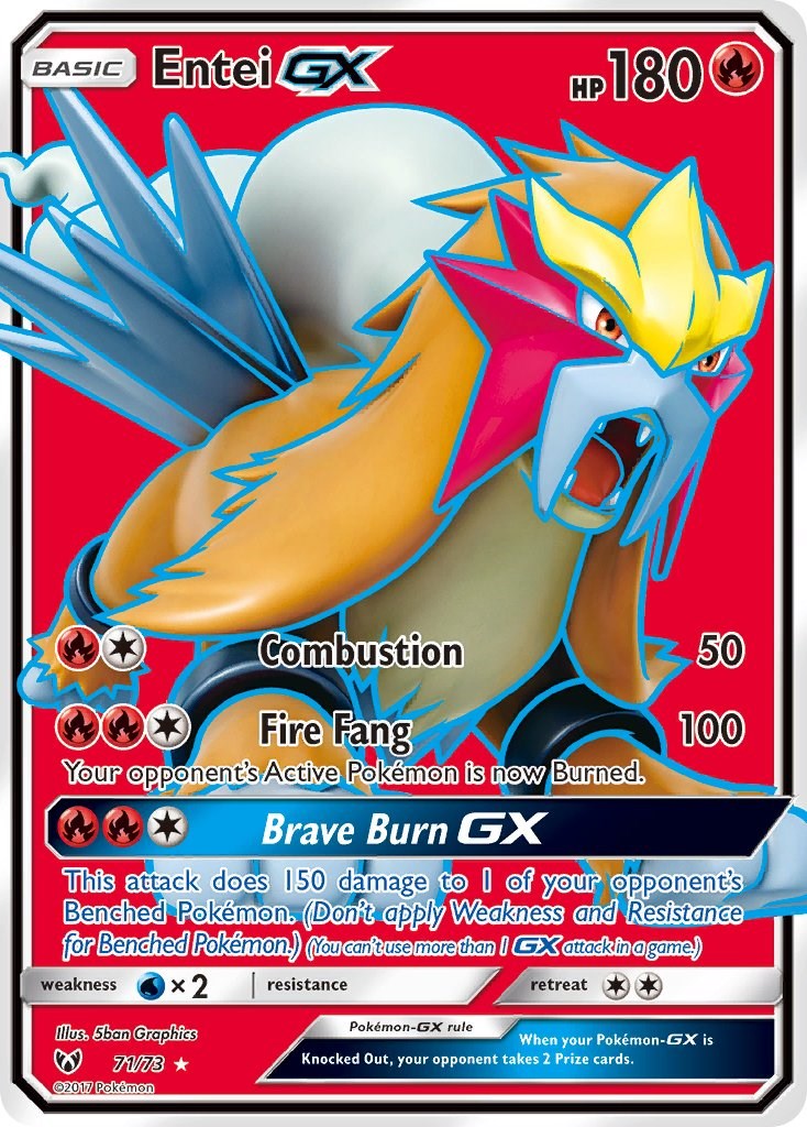 Entei GX (71/73) (Full Art) [Sun & Moon: Shining Legends] | Galaxy Games LLC