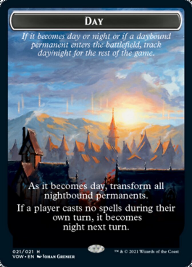Day // Night Double-Sided Token [Innistrad: Crimson Vow Tokens] | Galaxy Games LLC