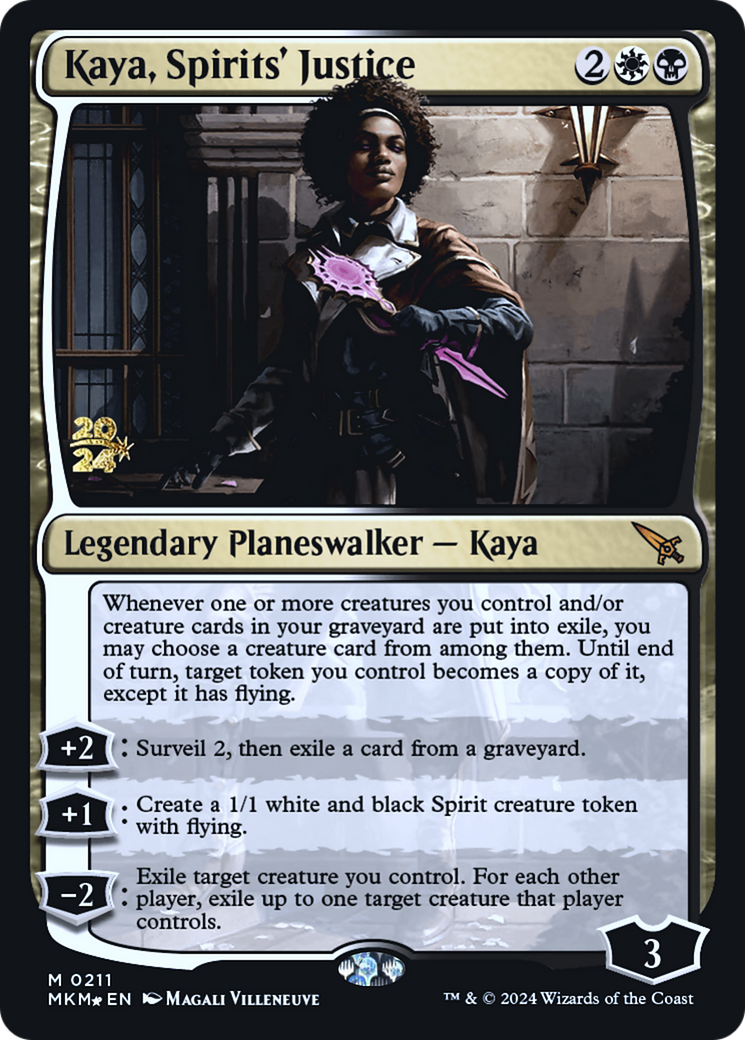 Kaya, Spirits' Justice [Murders at Karlov Manor Prerelease Promos] | Galaxy Games LLC