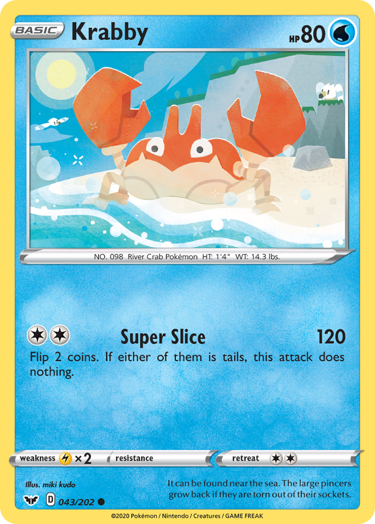 Krabby (043/202) [Sword & Shield: Base Set] | Galaxy Games LLC