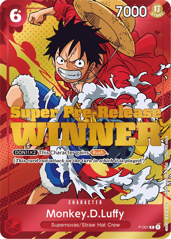 Monkey.D.Luffy (Super Pre-Release) [Winner] [One Piece Promotion Cards] | Galaxy Games LLC