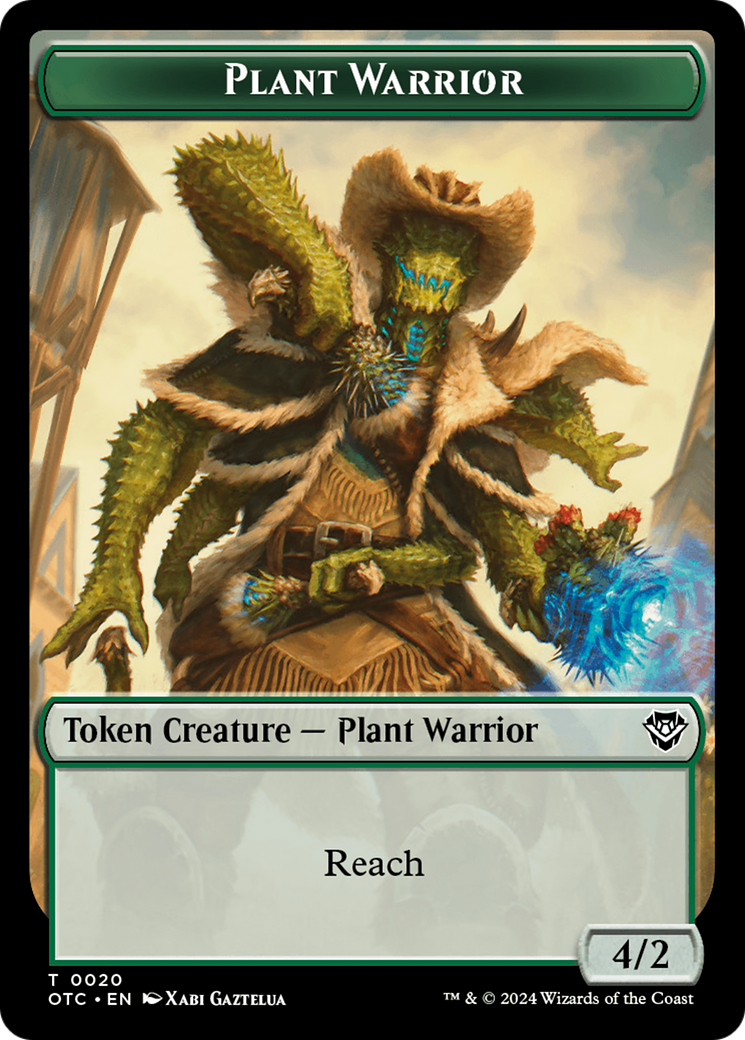 Plant Warrior // Treasure Double-Sided Token [Outlaws of Thunder Junction Commander Tokens] | Galaxy Games LLC