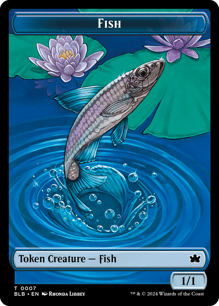 Fish // Warren Warleader Double-Sided Token [Bloomburrow Tokens] | Galaxy Games LLC