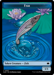 Fish // Iridescent Vinelasher Double-Sided Token [Bloomburrow Tokens] | Galaxy Games LLC