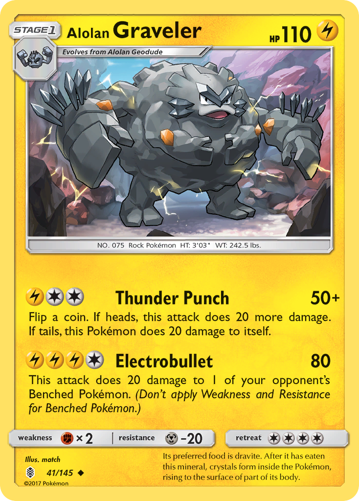 Alolan Graveler (41/145) [Sun & Moon: Guardians Rising] | Galaxy Games LLC