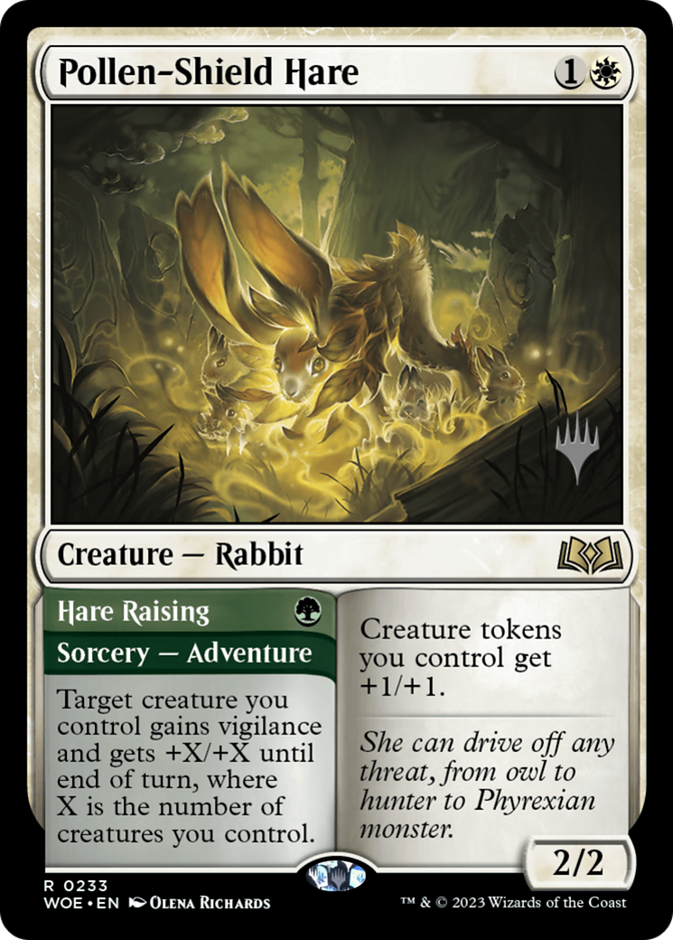 Pollen-Shield Hare // Hare Raising (Promo Pack) [Wilds of Eldraine Promos] | Galaxy Games LLC