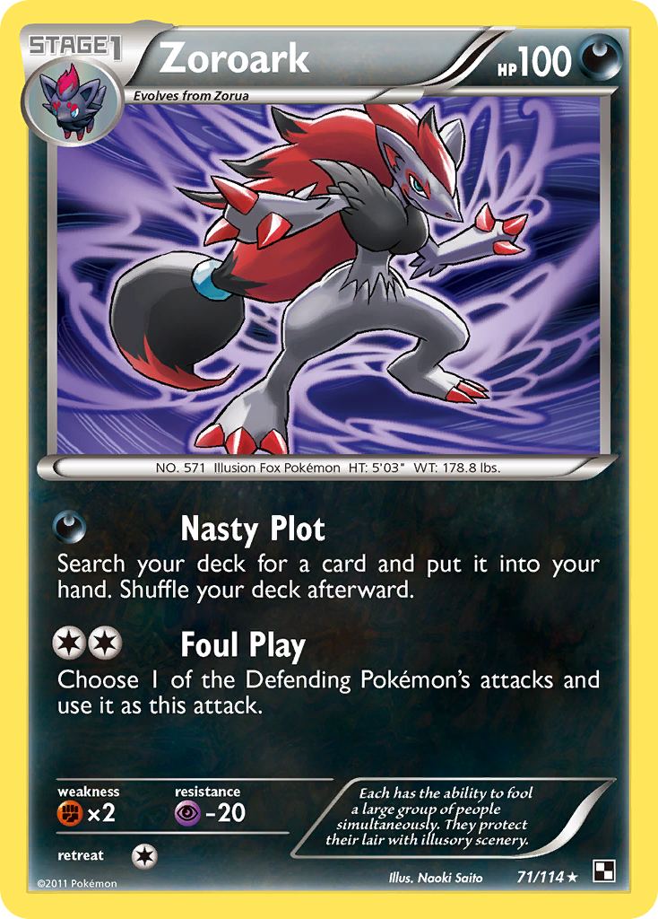 Zoroark (71/114) [Black & White: Base Set] | Galaxy Games LLC