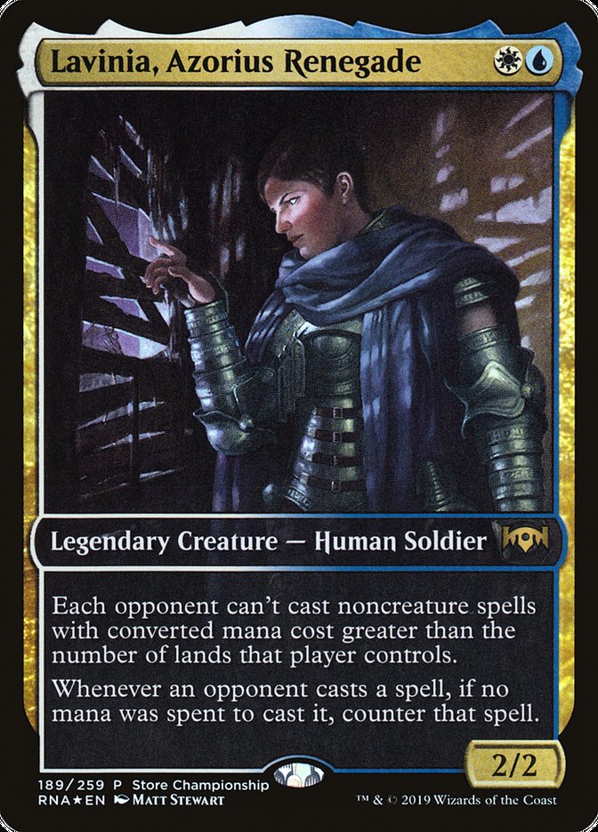 Lavinia, Azorius Renegade (Store Championship) (Full Art) [Ravnica Allegiance Promos] | Galaxy Games LLC