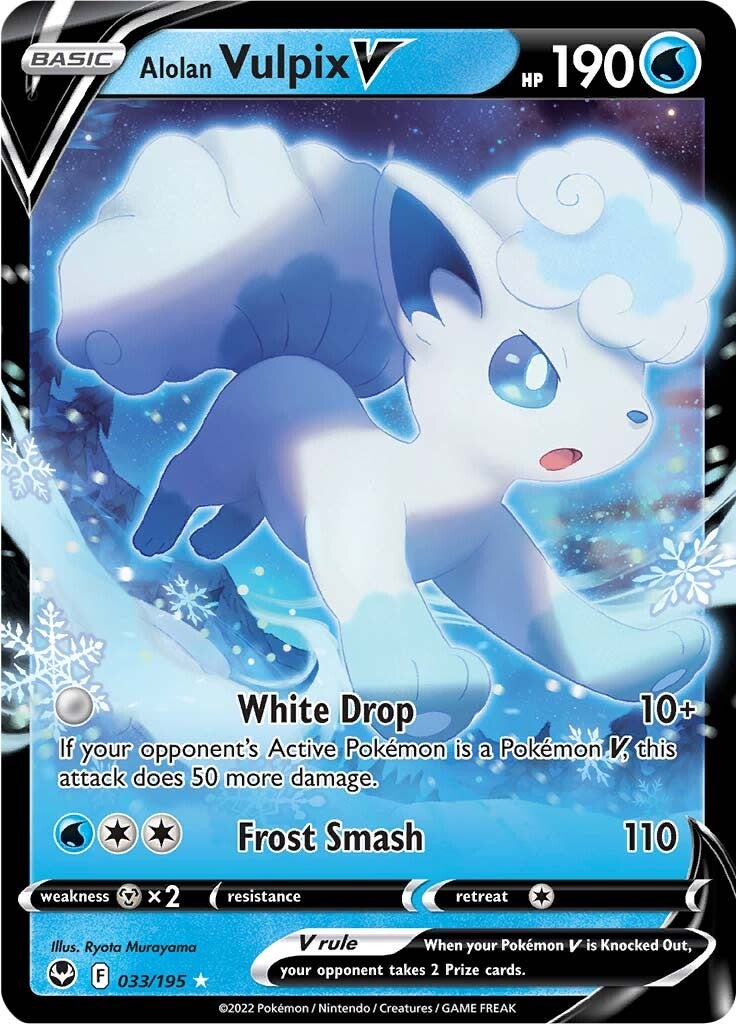 Alolan Vulpix V (033/195) [Sword & Shield: Silver Tempest] | Galaxy Games LLC