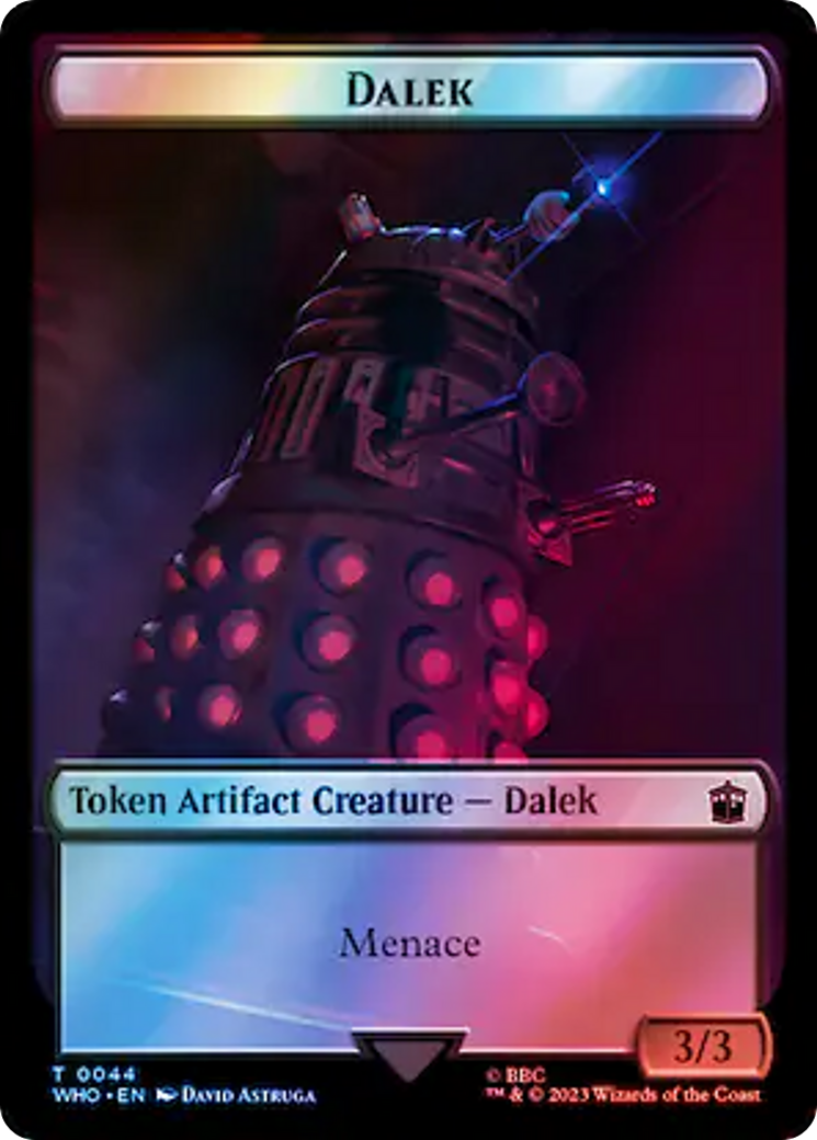 Dalek // Food (0058) Double-Sided Token (Surge Foil) [Doctor Who Tokens] | Galaxy Games LLC