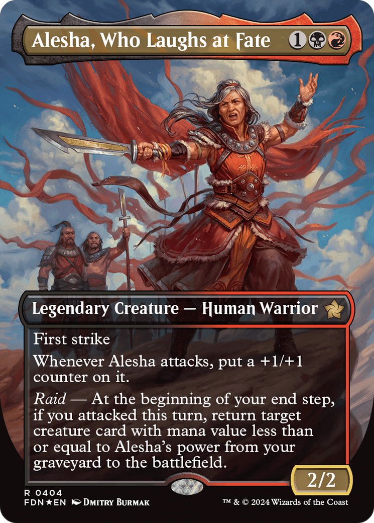 Alesha, Who Laughs at Fate (Borderless) (Mana Foil) [Foundations] | Galaxy Games LLC