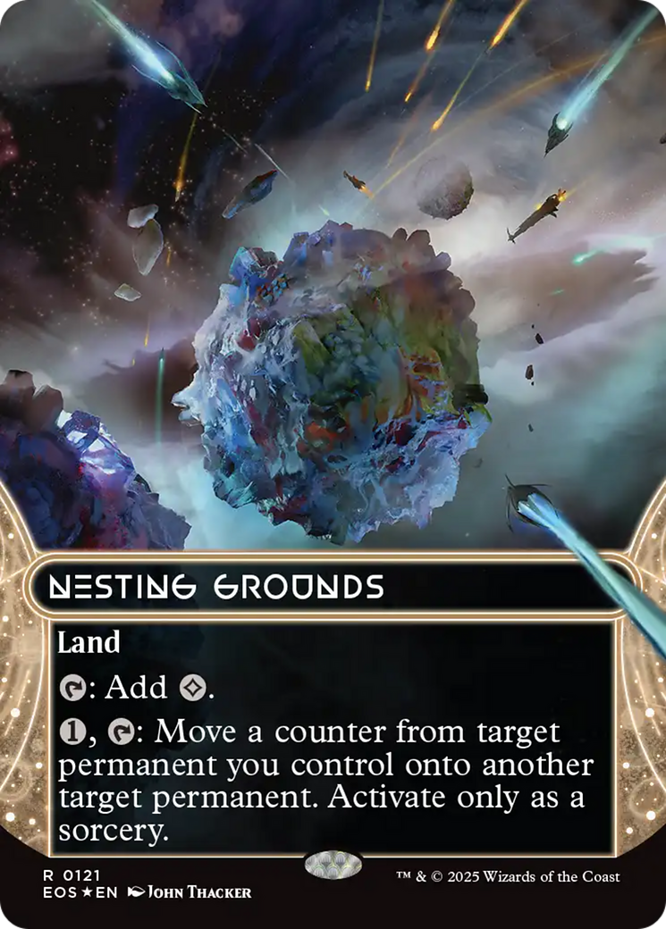 Nesting Grounds (0121) (Borderless) (Galaxy Foil) [Edge of Eternities: Stellar Sights] | Galaxy Games LLC