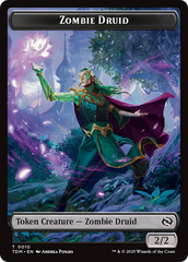 Treasure // Zombie Druid Double-Sided Token [Tarkir: Dragonstorm Tokens] | Galaxy Games LLC