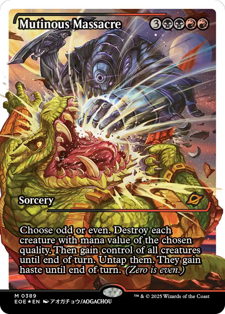 Mutinous Massacre (Showcase) (Fracture Foil) [Edge of Eternities] | Galaxy Games LLC