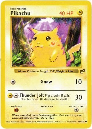 Pikachu (58/102) (E3 Stamped Promo with Red Cheeks) [Miscellaneous Cards] | Galaxy Games LLC