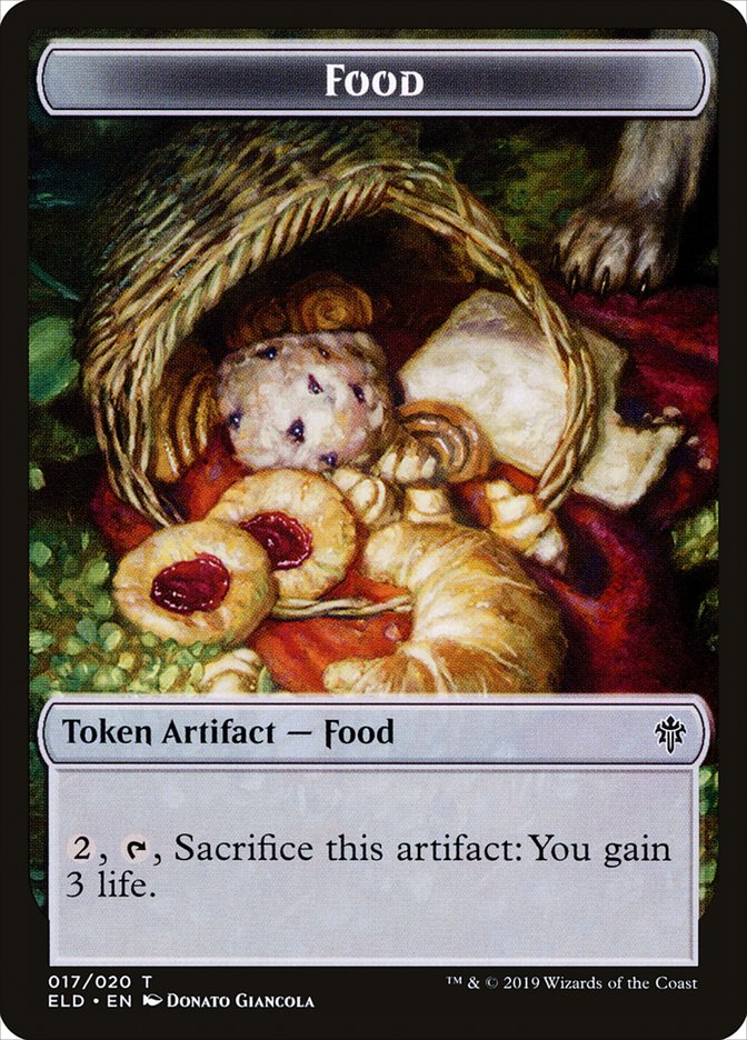 Rat // Food (17) Double-Sided Token [Throne of Eldraine Tokens] | Galaxy Games LLC