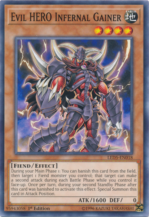 Evil Hero Infernal Gainer [LED5-EN018] Common | Galaxy Games LLC