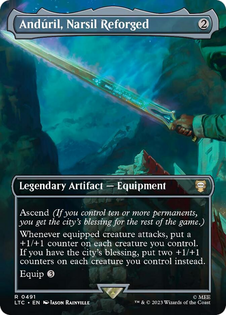 Anduril, Narsil Reforged (Borderless) [The Lord of the Rings: Tales of Middle-Earth Commander] | Galaxy Games LLC