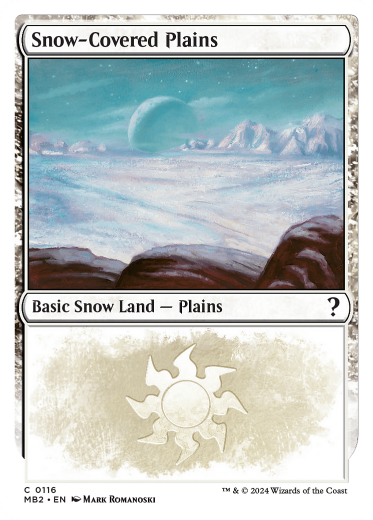 Snow-Covered Plains (White Border) [Mystery Booster 2] | Galaxy Games LLC