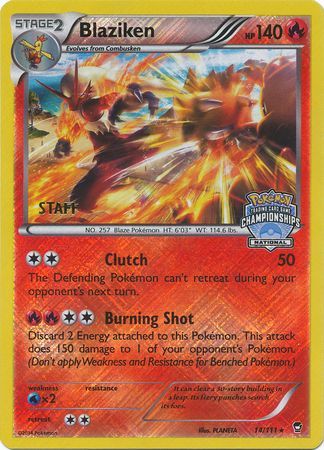 Blaziken (14/111) (Staff National Championship Promo) [XY: Furious Fists] | Galaxy Games LLC