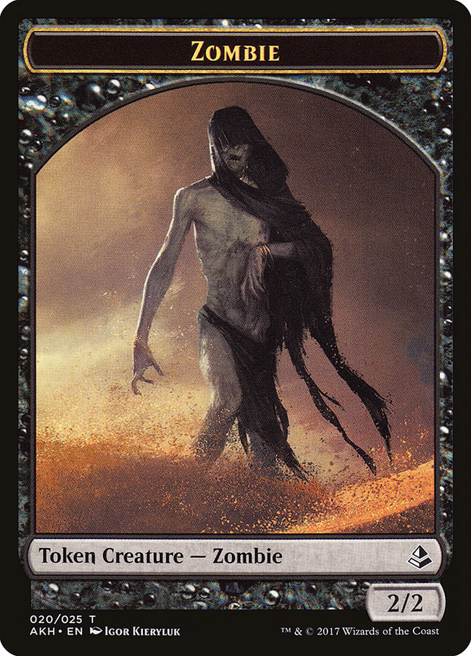 Proven Combatant // Zombie Double-Sided Token [Hour of Devastation Tokens] | Galaxy Games LLC