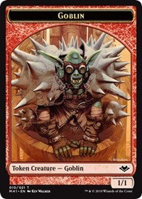 Goblin (010) // Serra the Benevolent Emblem (020) Double-Sided Token [Modern Horizons Tokens] | Galaxy Games LLC