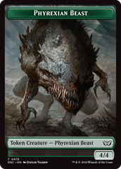 Phyrexian Beast //Manifest Double-Sided Token [Duskmourn: House of Horror Commander Tokens] | Galaxy Games LLC