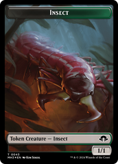 Insect (0043) (Ripple Foil) // Zombie Double-Sided Token [Modern Horizons 3 Tokens] | Galaxy Games LLC