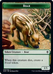 Boar // Food (15) Double-Sided Token [Throne of Eldraine Tokens] | Galaxy Games LLC