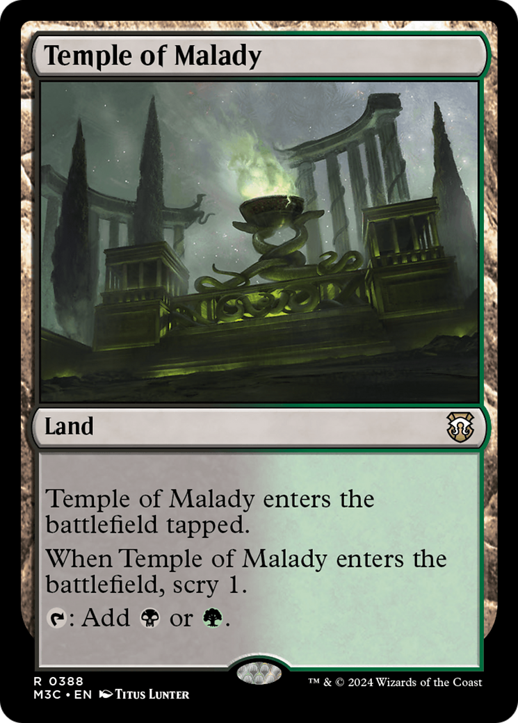 Temple of Malady (Ripple Foil) [Modern Horizons 3 Commander] | Galaxy Games LLC