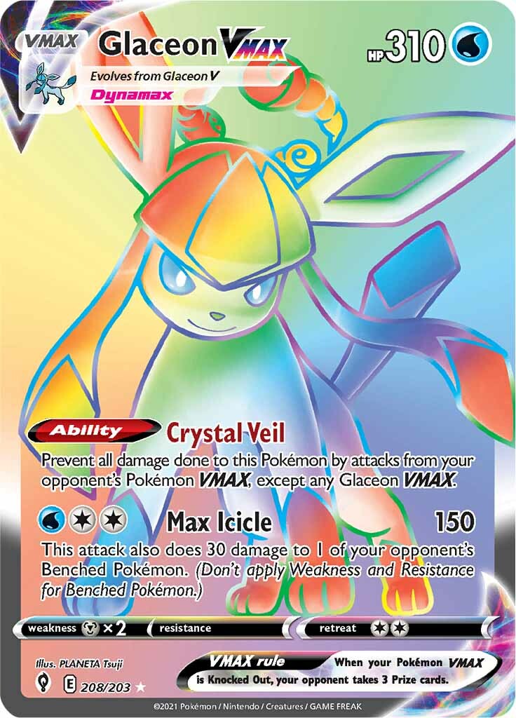 Glaceon VMAX (208/203) [Sword & Shield: Evolving Skies] | Galaxy Games LLC