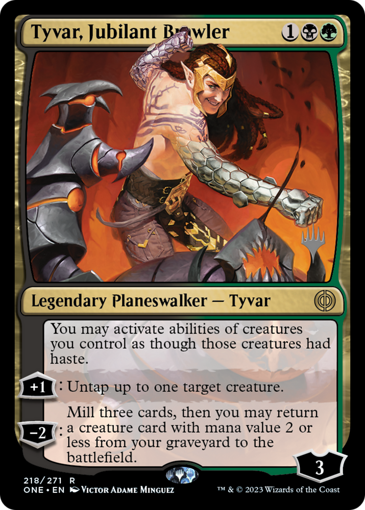 Tyvar, Jubilant Brawler (Promo Pack) [Phyrexia: All Will Be One Promos] | Galaxy Games LLC