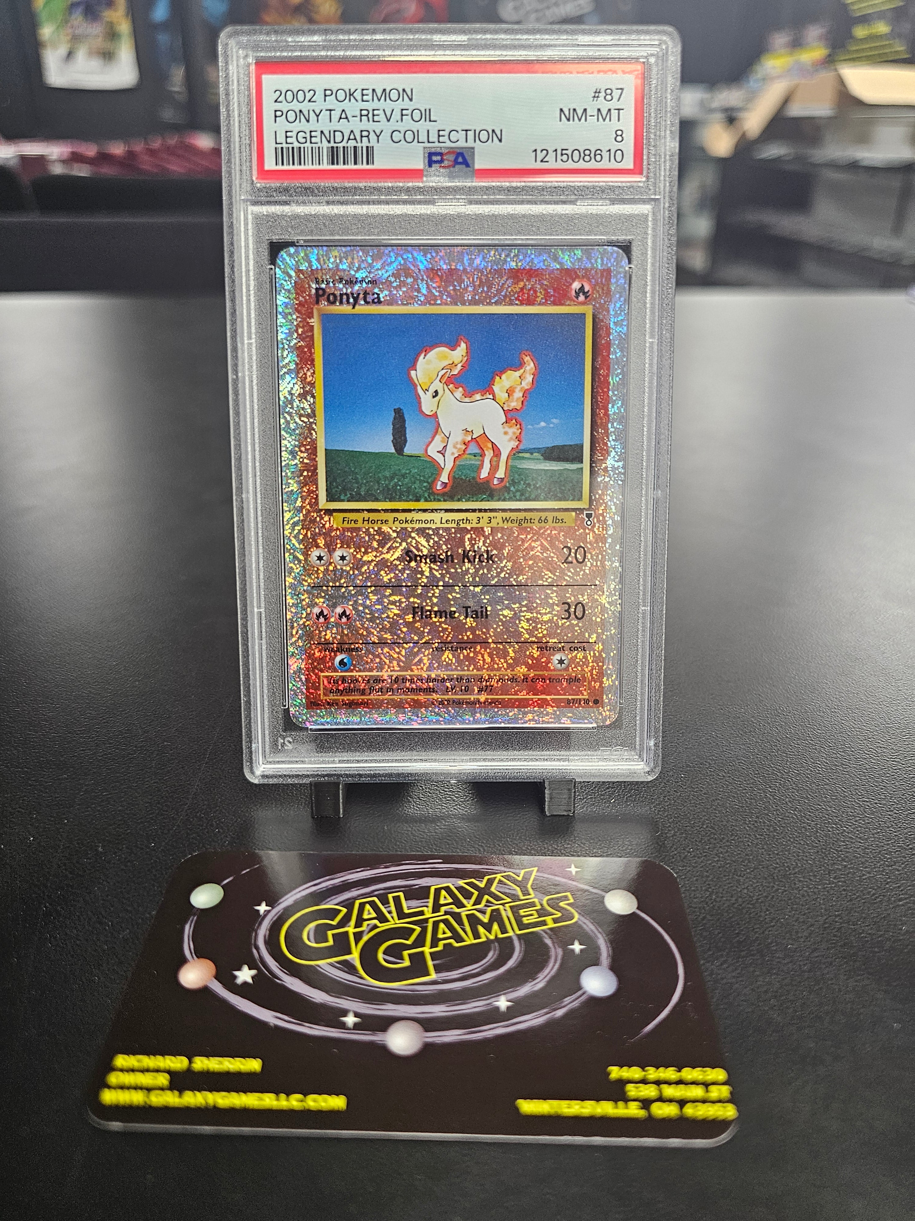 PSA 8 Ponyta - Rev. Foil #87 Legendary Collection 121508610 | Galaxy Games LLC