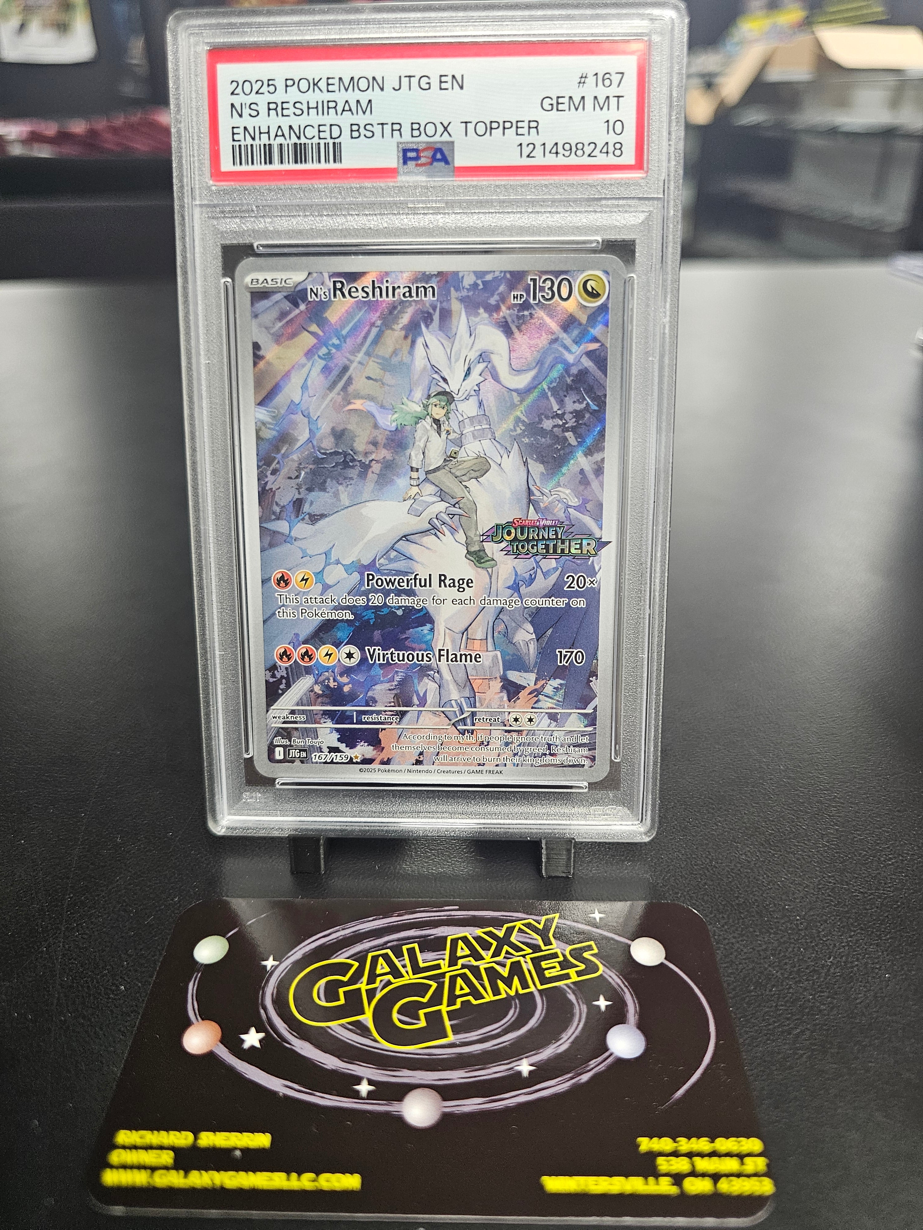 PSA 10 N's Reshiram #167 Enhanced Bstr Box Topper 121498248 | Galaxy Games LLC