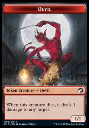 Zombie (005) // Devil Double-Sided Token [Innistrad: Midnight Hunt Tokens] | Galaxy Games LLC