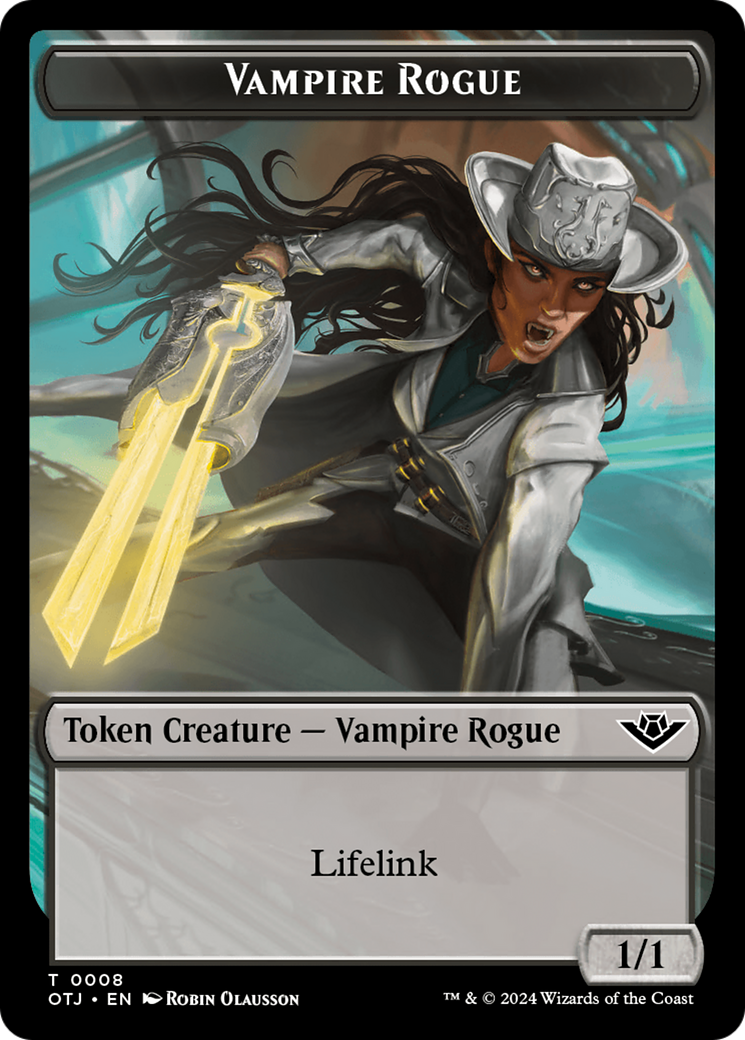 Treasure // Vampire Rogue Double-Sided Token [Outlaws of Thunder Junction Tokens] | Galaxy Games LLC