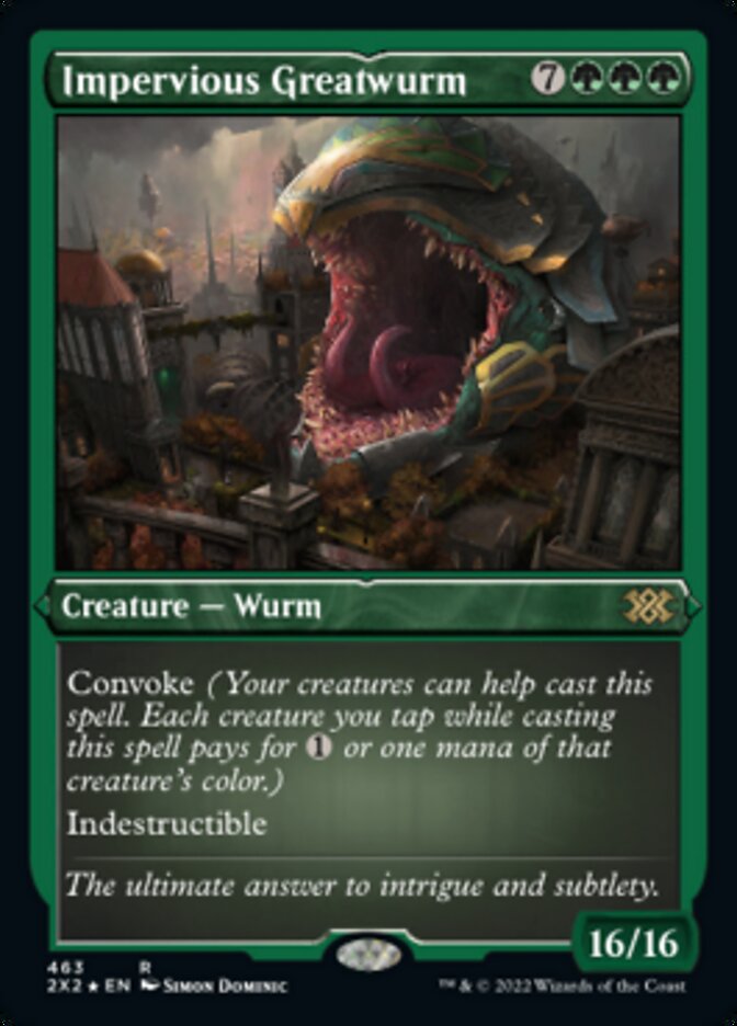 Impervious Greatwurm (Foil Etched) [Double Masters 2022] | Galaxy Games LLC