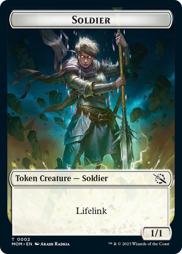 Soldier // Wrenn and Realmbreaker Emblem Double-Sided Token [March of the Machine Tokens] | Galaxy Games LLC