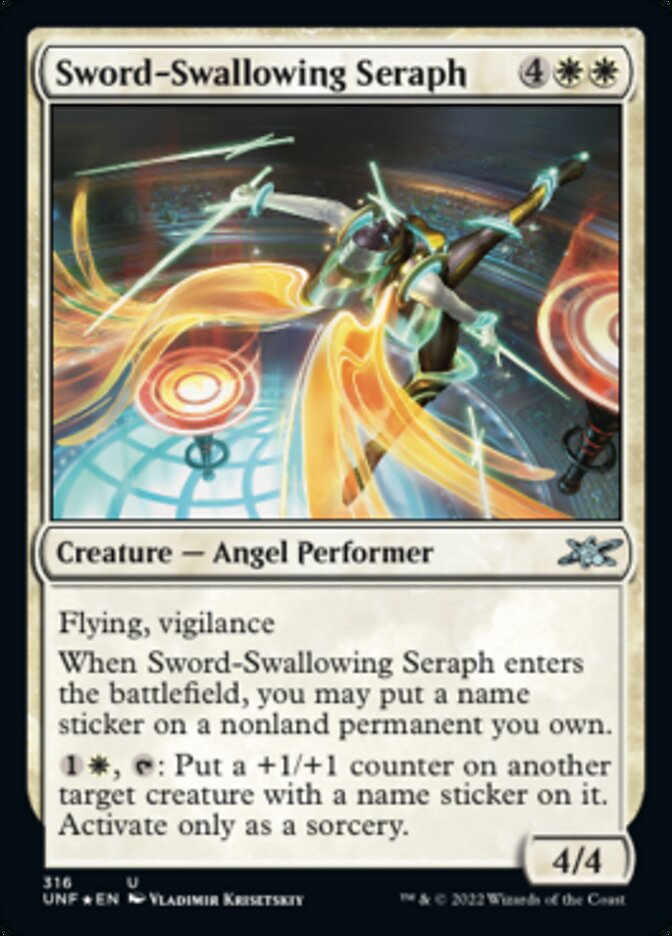 Sword-Swallowing Seraph (Galaxy Foil) [Unfinity] | Galaxy Games LLC