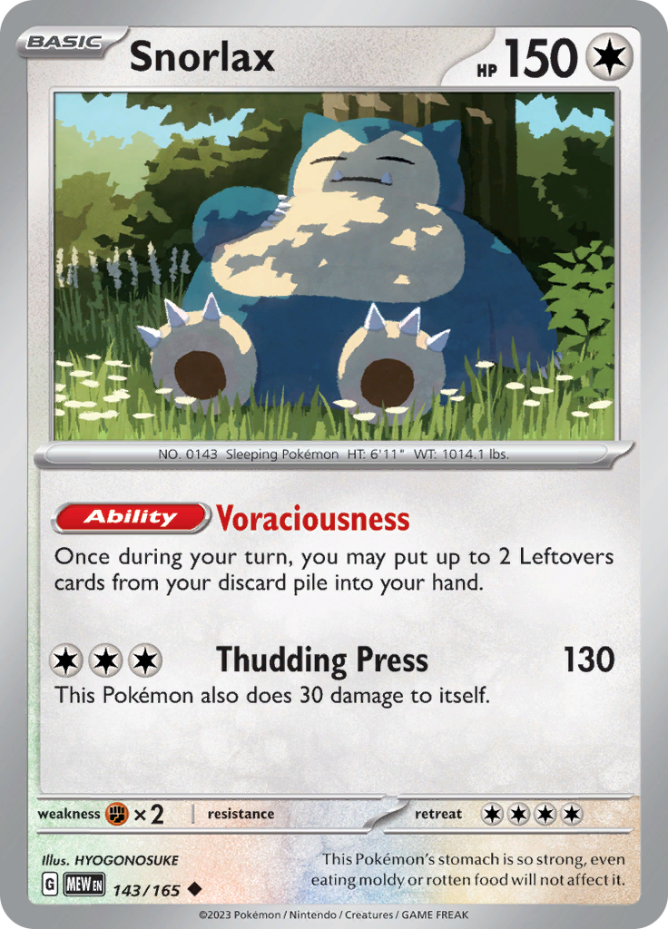 Snorlax (143/165) [Scarlet & Violet 151] | Galaxy Games LLC