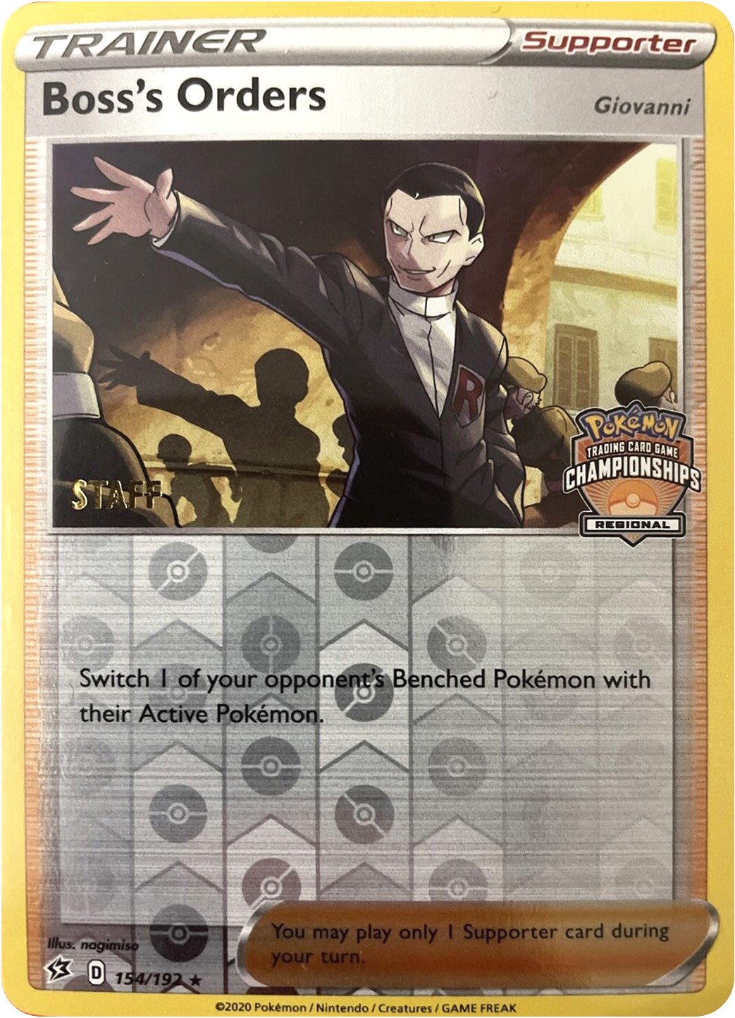 Boss's Orders (154/192) (Staff Regional Championships) [League & Championship Cards] | Galaxy Games LLC