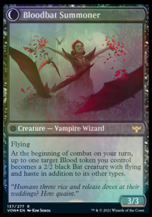 Voldaren Bloodcaster // Bloodbat Summoner [Innistrad: Crimson Vow Prerelease Promos] | Galaxy Games LLC