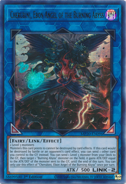 Cherubini, Ebon Angel of the Burning Abyss [MP20-EN096] Ultra Rare | Galaxy Games LLC