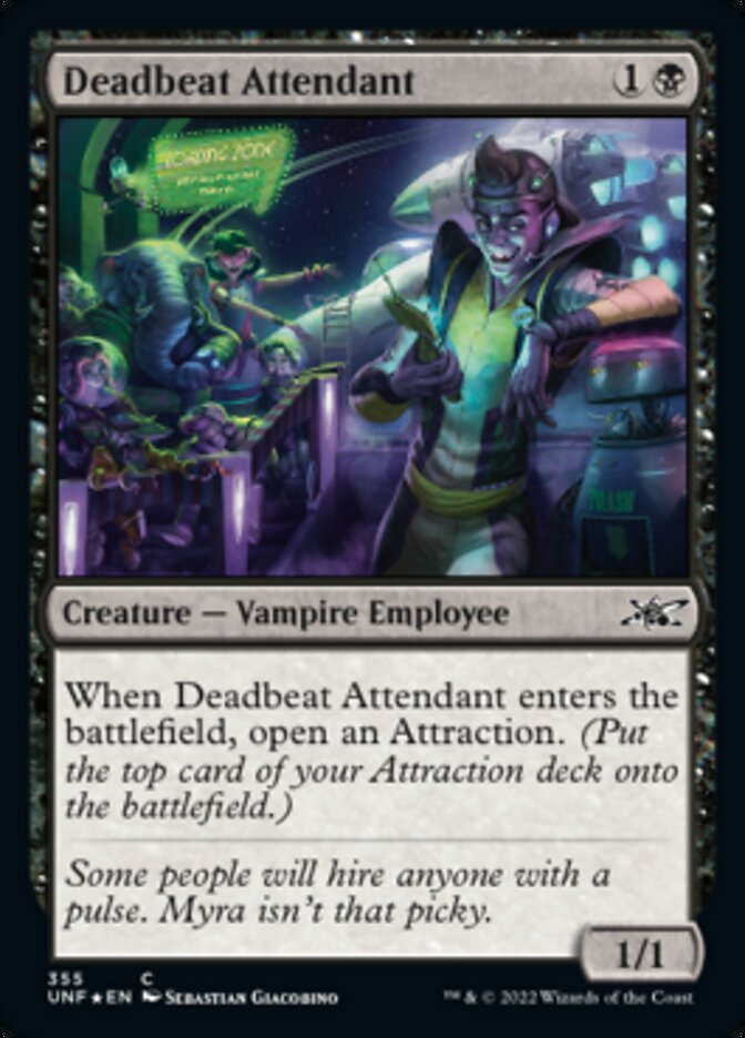 Deadbeat Attendant (Galaxy Foil) [Unfinity] | Galaxy Games LLC