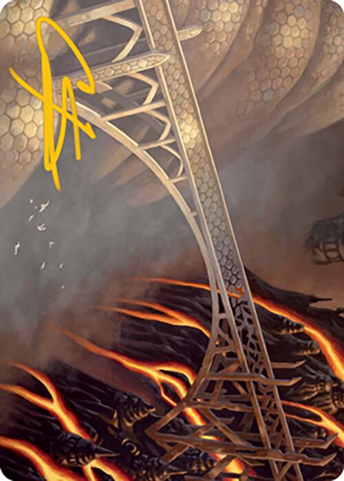 Rustvale Bridge Art Card (Gold-Stamped Signature) [Modern Horizons 2 Art Series] | Galaxy Games LLC