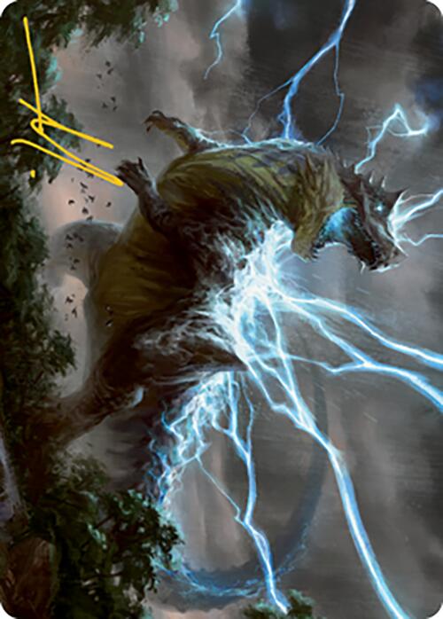 Thrasta, Tempest's Roar Art Card (41) (Gold-Stamped Signature) [Modern Horizons 2 Art Series] | Galaxy Games LLC