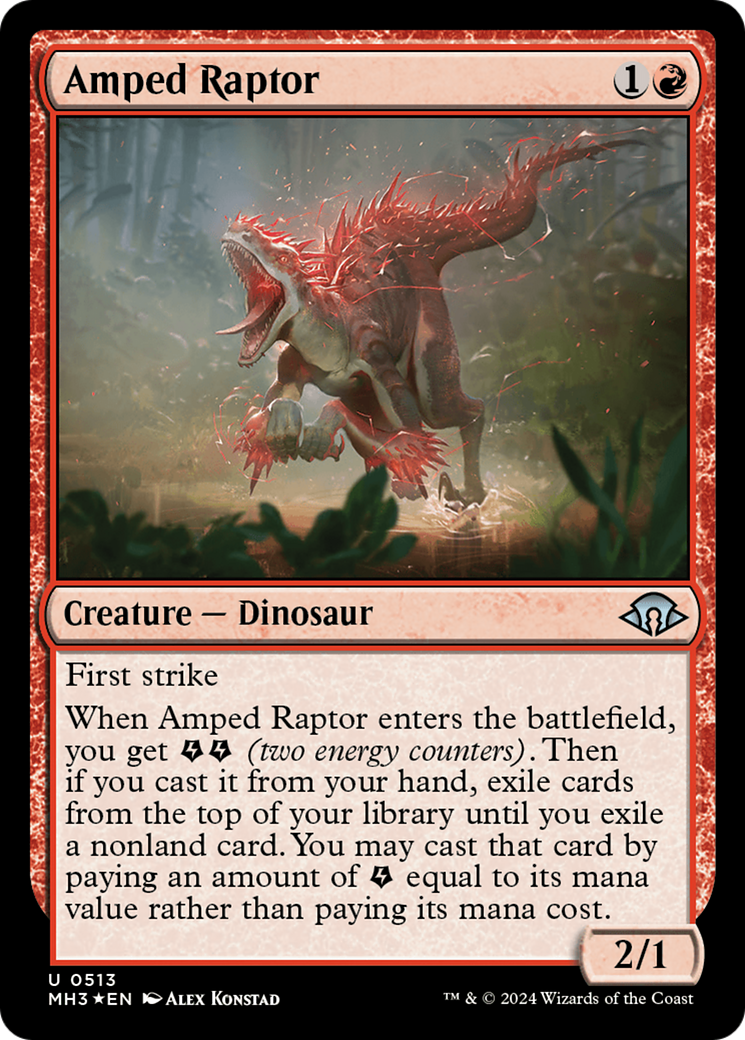 Amped Raptor (Ripple Foil) [Modern Horizons 3] | Galaxy Games LLC