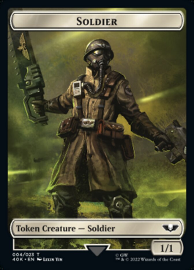 Soldier (004) // Vanguard Suppressor Double-Sided Token (Surge Foil) [Warhammer 40,000 Tokens] | Galaxy Games LLC