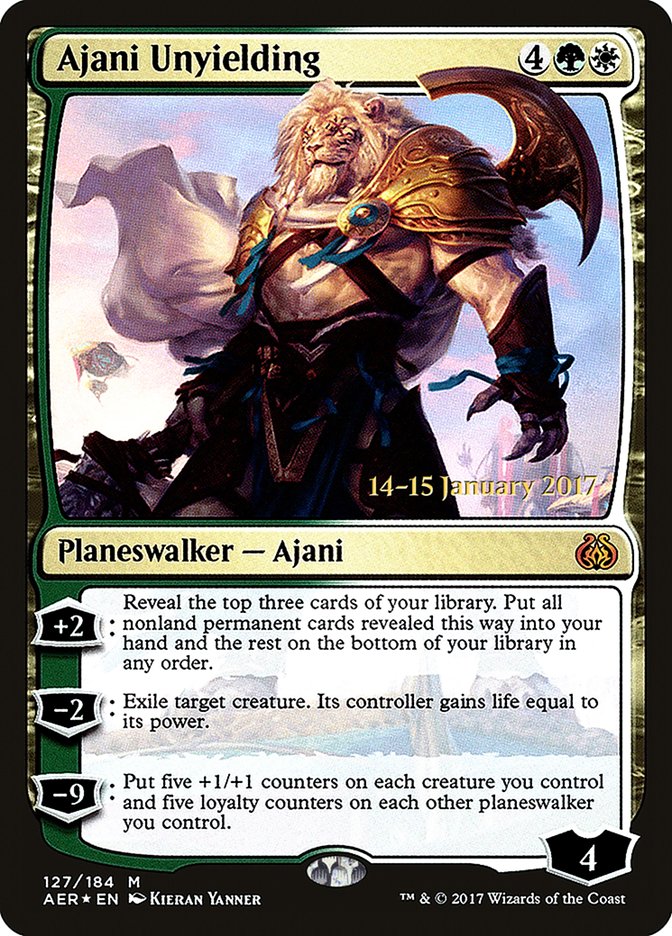 Ajani Unyielding [Aether Revolt Prerelease Promos] | Galaxy Games LLC