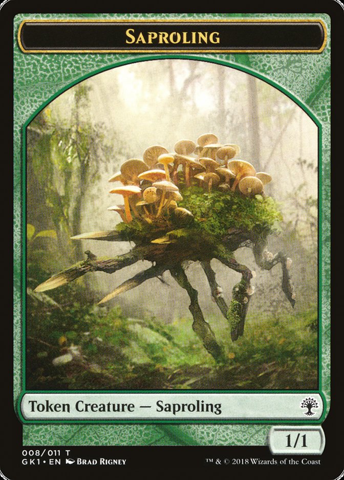 Saproling // Elf Knight Double-Sided Token [Guilds of Ravnica Guild Kit Tokens] | Galaxy Games LLC